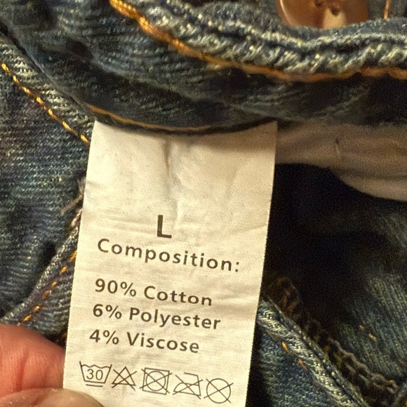 Women’s Loose Fit Wide Leg Blue Jeans Size Large Non Elastic Waist - Picture 3 of 13